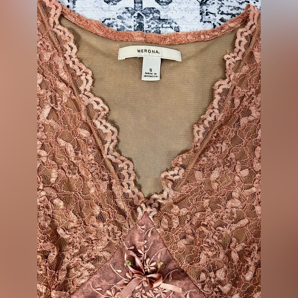 ❌SOLD Y2k Merona Lace & Sequin Sleeveless Blouse - Size S - Picture 7 of 9